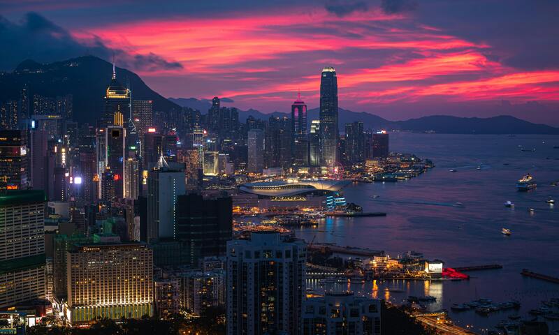 Foto aérea de Hong Kong
